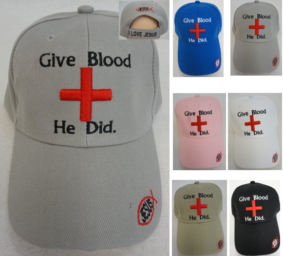 GIVE BLOOD. HE DID. BALL CAP